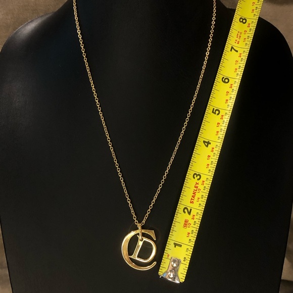 DIOR Oversized CD Monogram Gold Plated Pendant on 22” GP Necklace in DIOR BOX - Picture 8 of 13